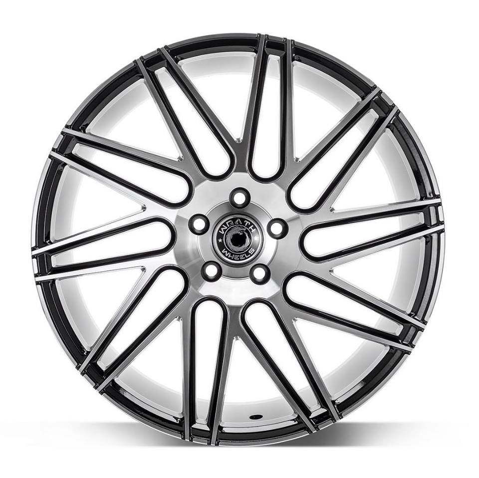 NEW 20  WRATH WF4 FLOW FORMED ALLOY WHEELS IN GLOSS BLACK WITH POLISHED FACE  WIDER 10  REARS